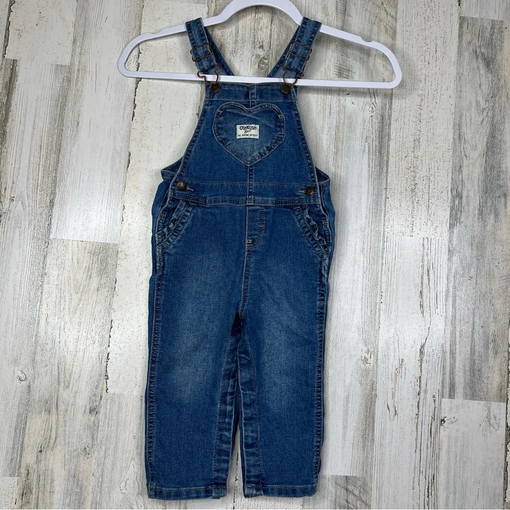 Oshkosh B'gosh Vestbak‎ Toddler 24M Blue Jean Jumpsuit Heart